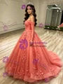 Tulle Long Sleeve Appliques Quinceanera Dress