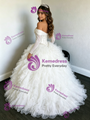 White Tulle Long Sleeve Beading Quinceanera Dress