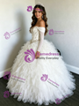 White Tulle Long Sleeve Beading Quinceanera Dress