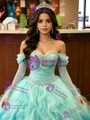 Blue Tulle Strapless Pleats Beading Quinceanera Dress