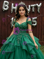 Green Tulle Appliques Beading Quinceanera Dress