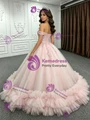 Pink Tulle Off the Shoulder Appliques Beading Quinceanera Dress