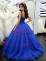 Royal Blue Tulle Straps Beading Quinceanera Dress
