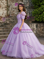 Purple Tulle Appliques Quinceanera Dress