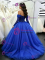 Royal Blue Long Sleeve Quinceanera Dress