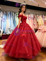 Red Tulle Straps Butterfly Quinceanera Dress
