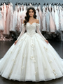 White Tulle Flower Wedding Dress