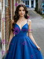 Royal Blue Tulle Straps Quinceanera Dress