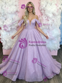 Purple Sequins Straps Prom Dress