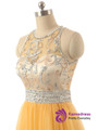 Short Yellow Tulle Prom Party Dresses,A Line Homecoming Dresses