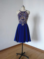Sexy Royal Blue Homecoming Dresses Two Straps Colorful Beaded