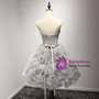 A-Line Sweetheart Short Tulle Silver Ruched Homecoming Dress with Beading