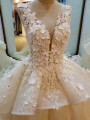 Cheap Wedding dresses Lace Appliqued And Flowers Wedding Dress