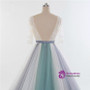 Floor Length Colorful Tulle Wedding Gown Featuring Sweetheart Illusion Lace