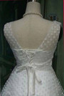 Vintage Polka Dots Tea Length V-neck Backless Wedding Dress