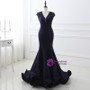 Luxury satin v-neck mermaid long dresses for teens floor-length evening dresses