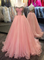 Colorful Beading Sweetheart Puffy Organza Prom Dresses Long