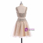 A-line Sleeveless Short Straps Crystal Homecoming Dress
