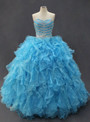 Stunning Blue Ball Gown Organza Sweetheart Quinceanera Dresses