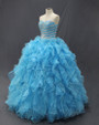 Stunning Blue Ball Gown Organza Sweetheart Quinceanera Dresses