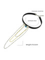 Black Pu Leather Choker Necklace With Hanging Chai