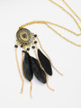 Feather And Chain Tassel Pendant Necklace