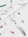 Silver Leaf Pendant Layered Necklace