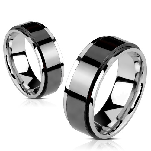 6mm Black Center Spinner w/Silver Edge (SPK106)