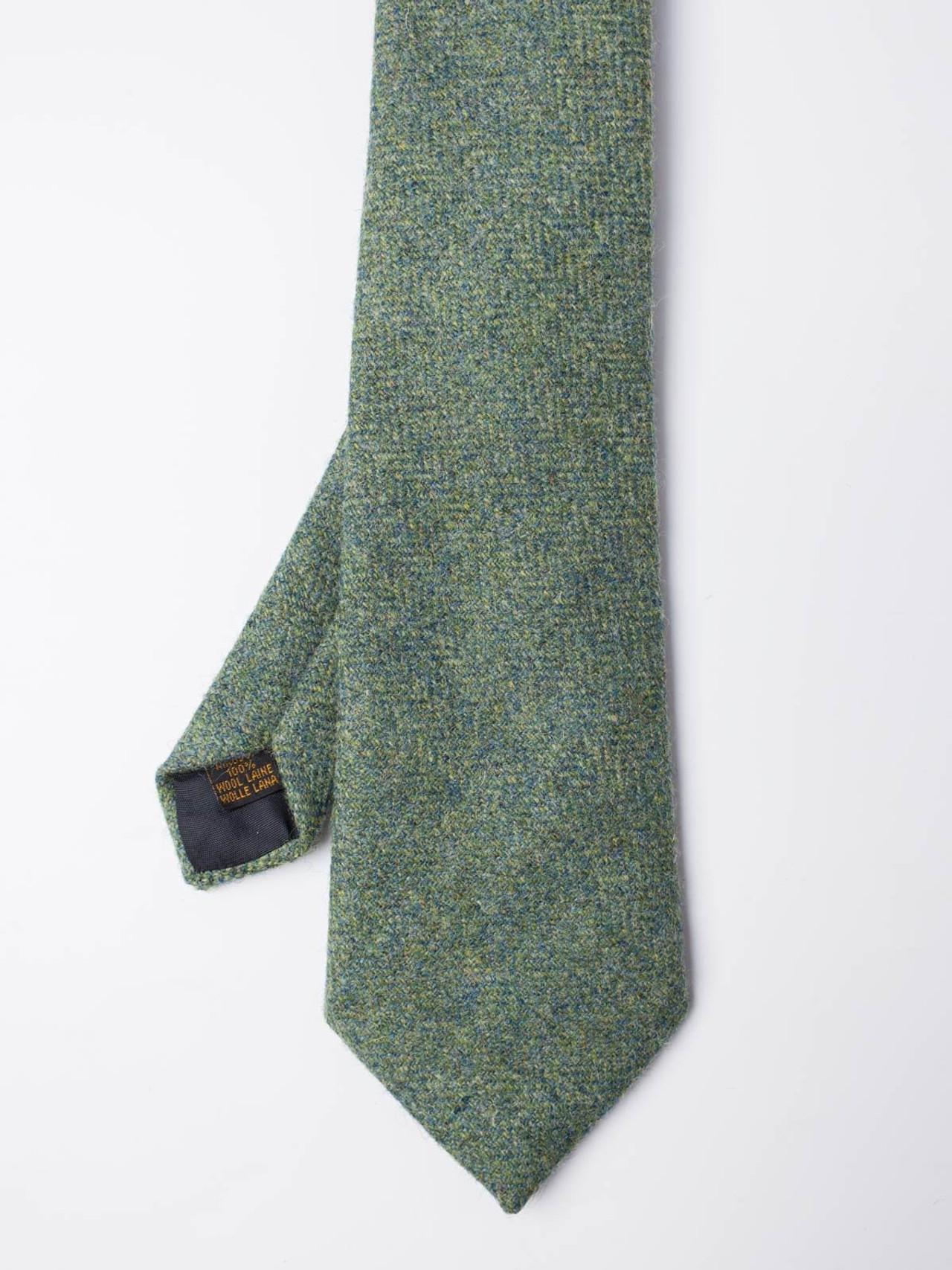 Green Herringbone Wool Tweed Tie | Peter Christian