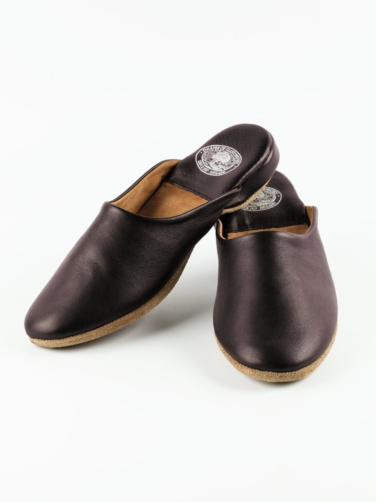 Wine Red Draper Leather Mule Slippers | Peter Christian