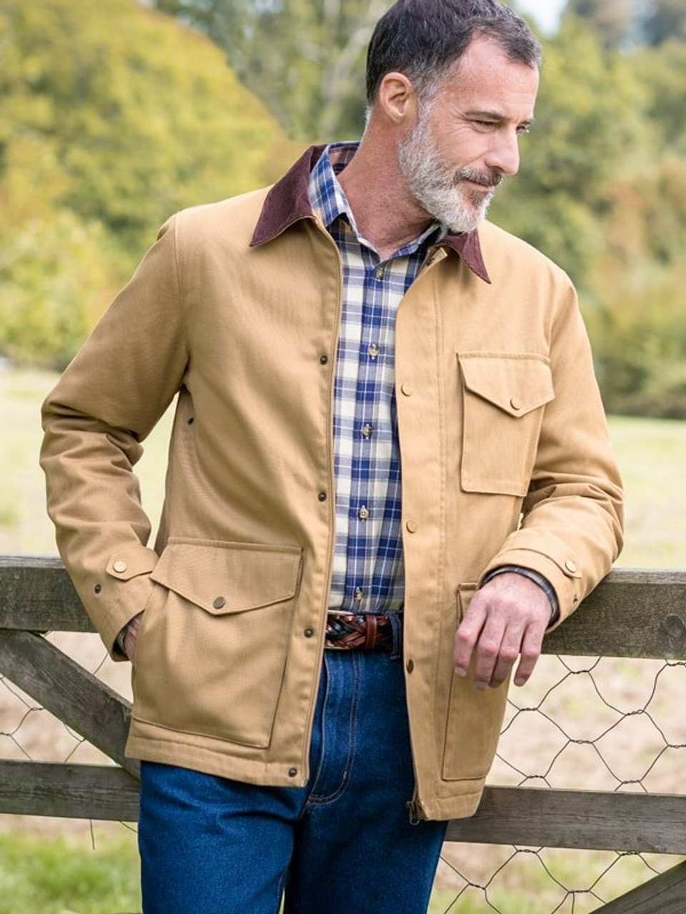 Tan Canvas Cotton Barn Coat | Peter Christian