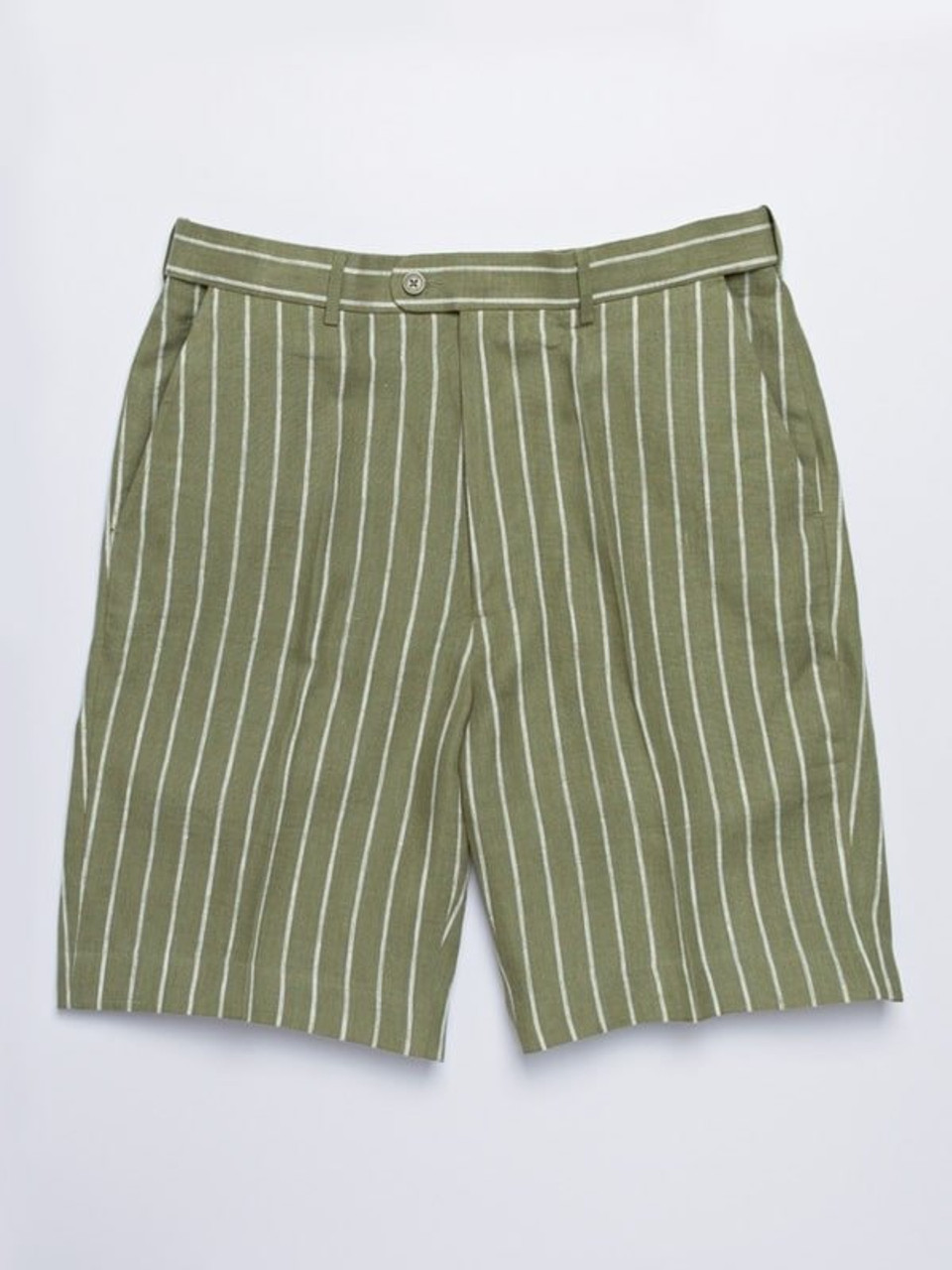 Green Flat Front Patterned Shorts | Peter Christian
