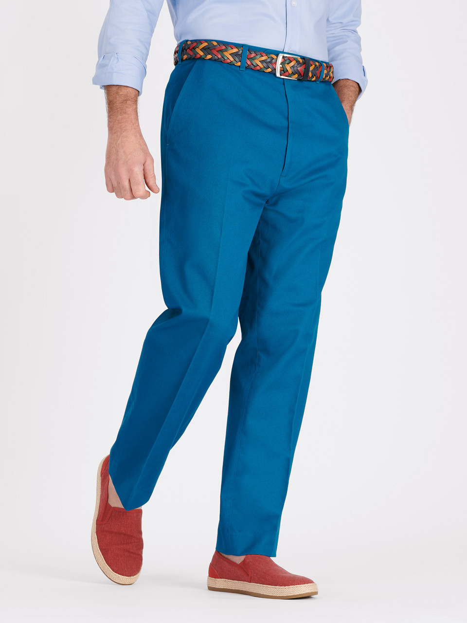 Button Fly Royal Blue Chino Trousers, Men's Country Clothing