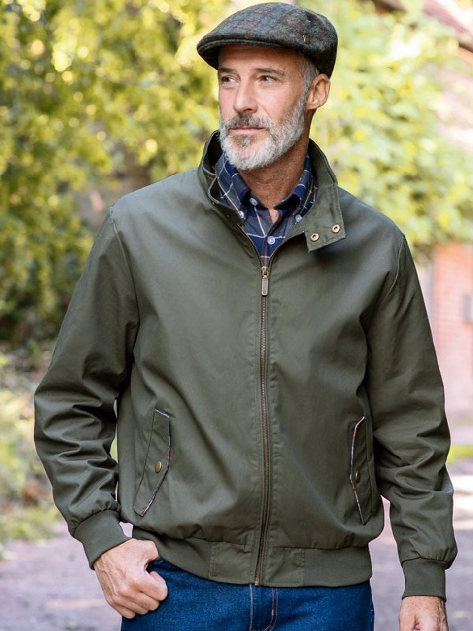 Olive Green All-Weather Harrington Jacket | Peter Christian