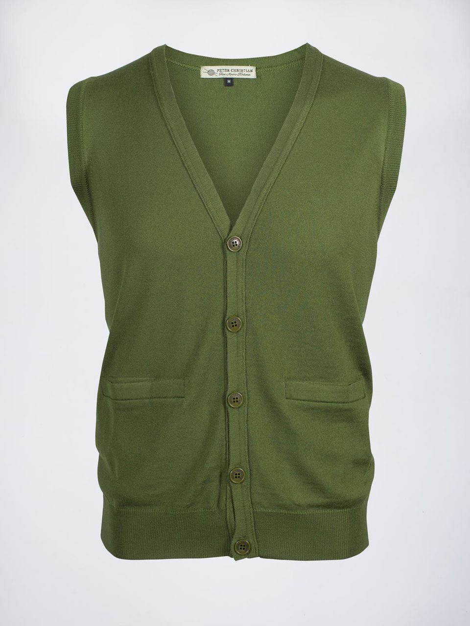 Leaf Green Merino Vest | Peter Christian