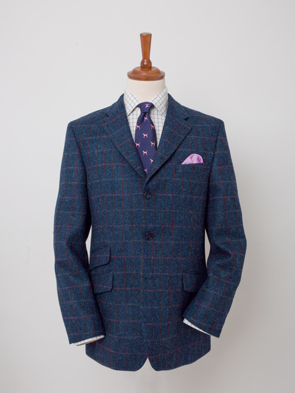 Slate Blue Harris Tweed Suit Jacket