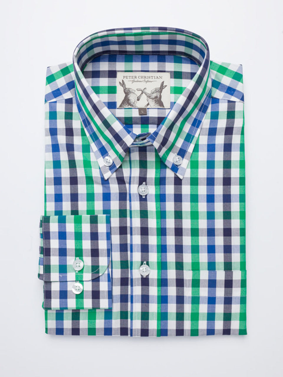 21SS BUTTON SHIRT   -LIGHT BLUE CHECKS-袖丈長袖