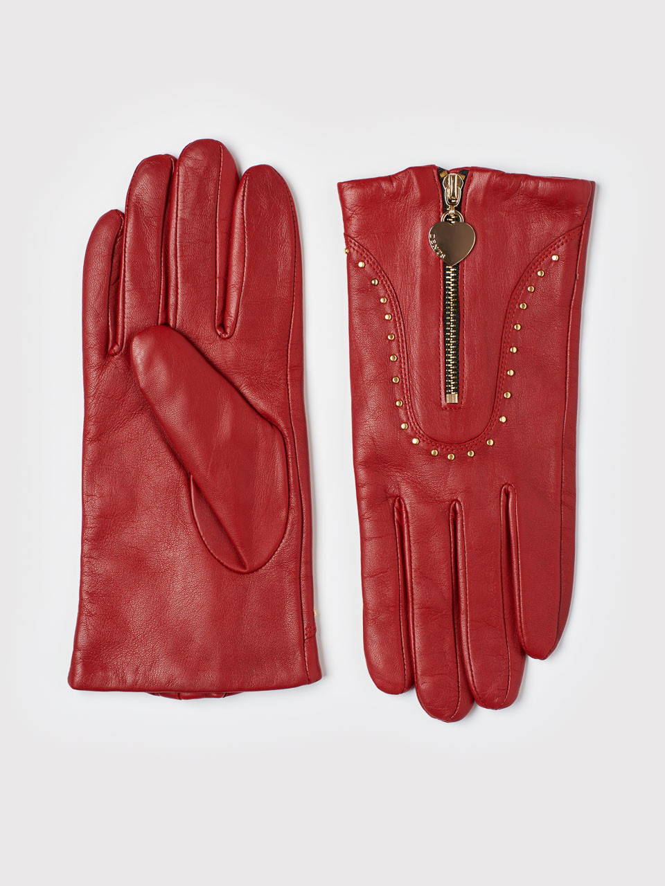 Dents Ladies Red Leather Gloves Peter Christian