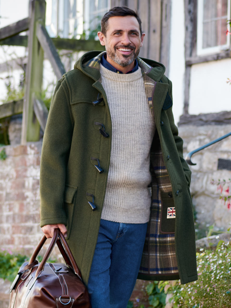 Men's Green Duffle Coat | Peter Christian