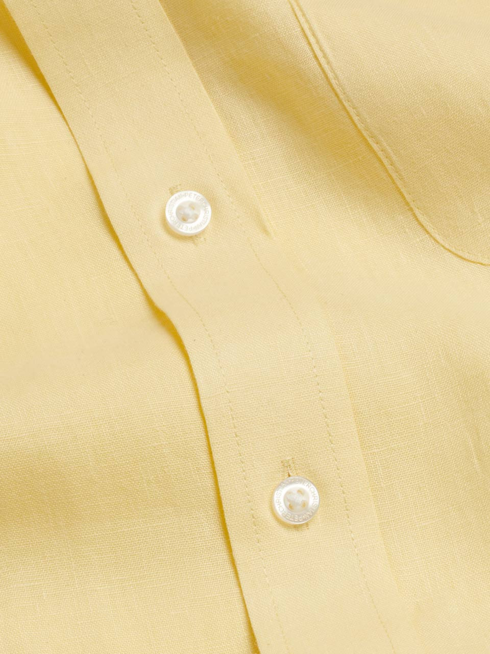 Men's Lemon Yellow 100% Linen Long Sleeve Shirt