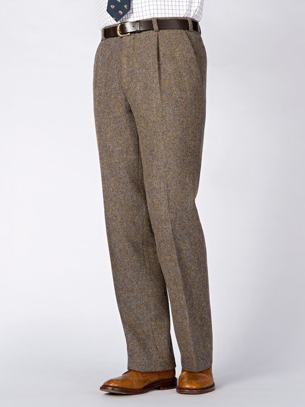 Blue Donegal Tweed Pants Mens Peter Christian