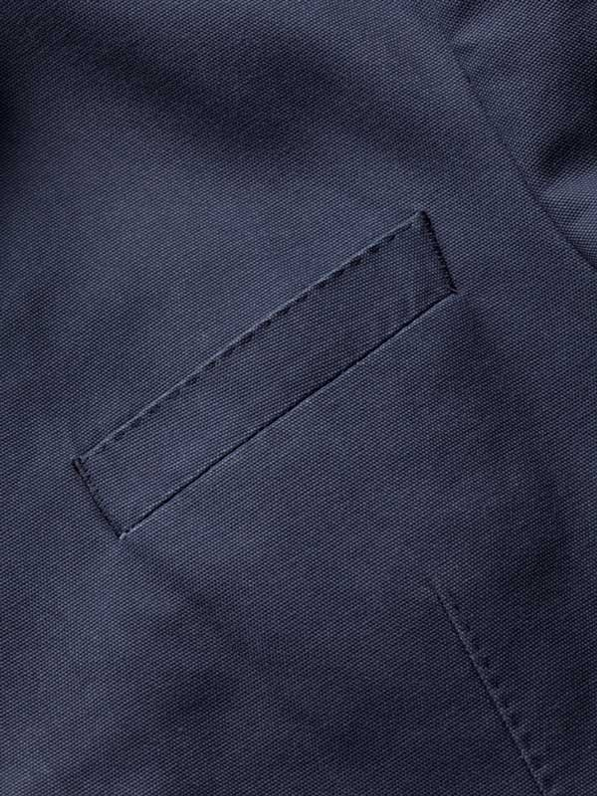Navy Blue Washed Cotton Oxford Jacket | Peter Christian
