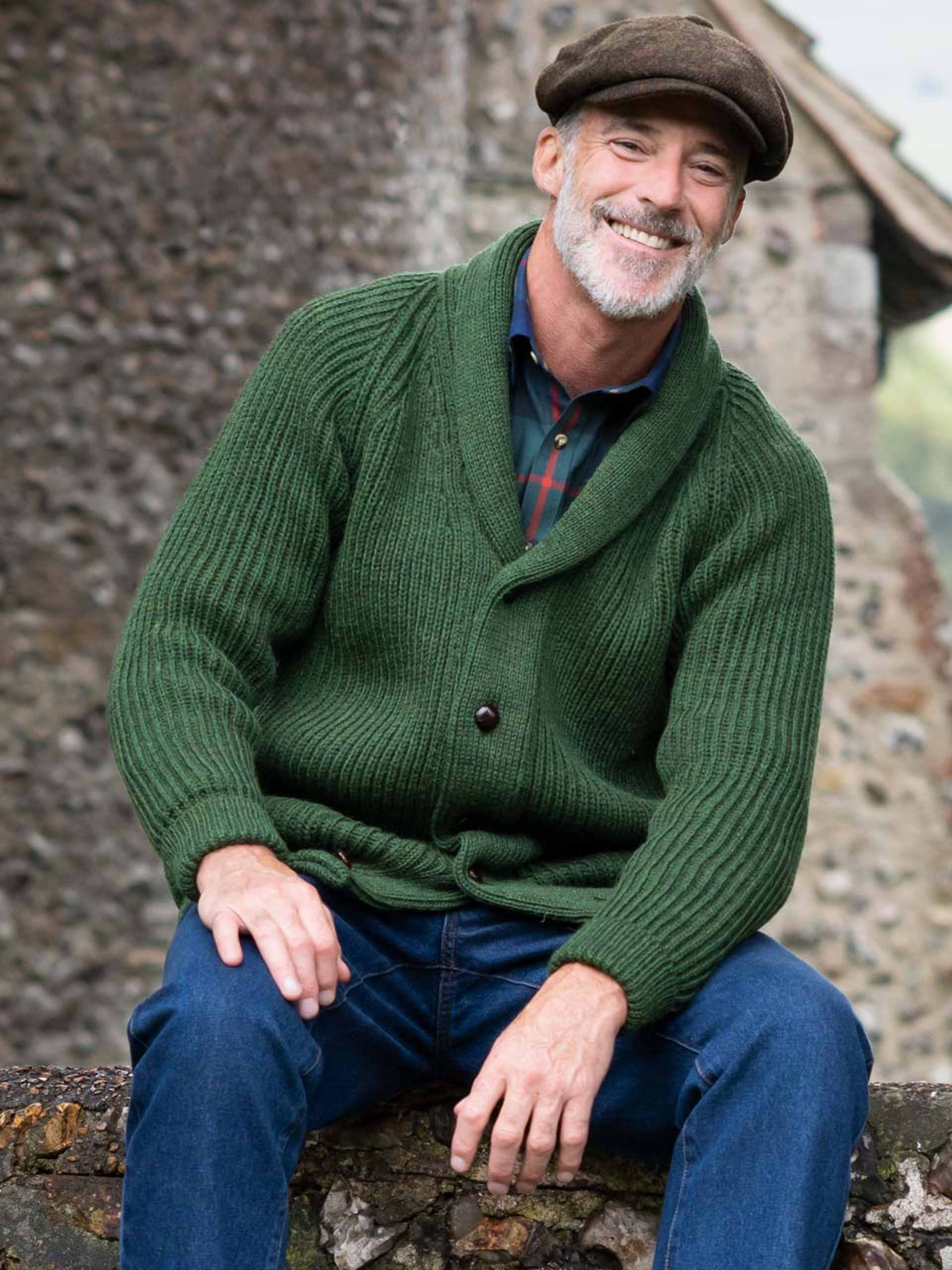mens grey shawl neck cardigan