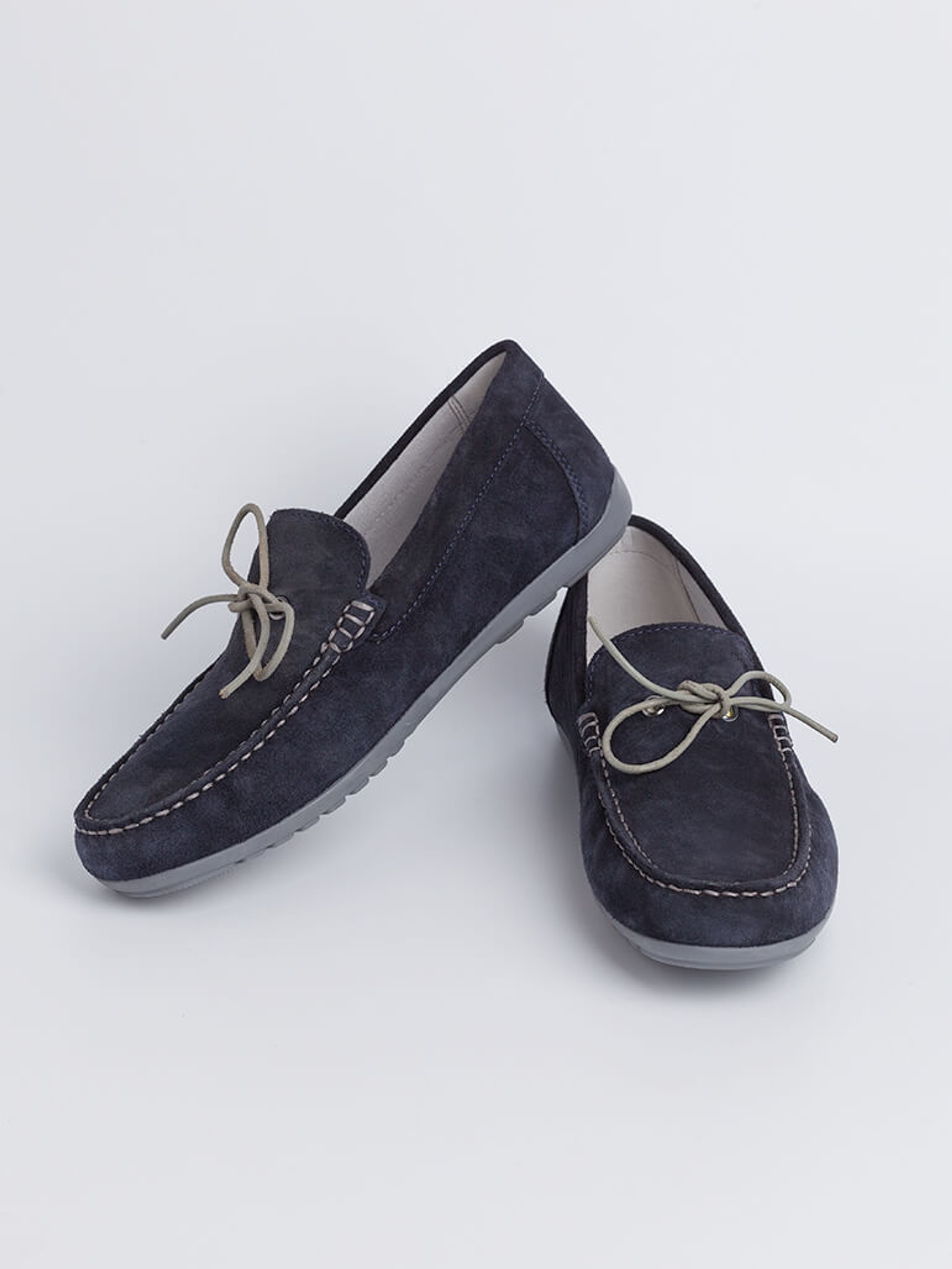 Doe Gray Geox Errico Moccasin Suede Shoe | Peter Christian