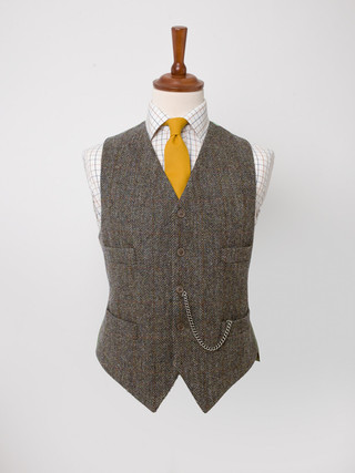 Men's Brown Harris Tweed Vest | Peter Christian