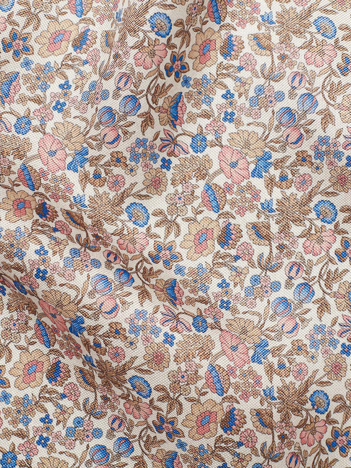 Floral Silk Pocket Square Pattern Close Up