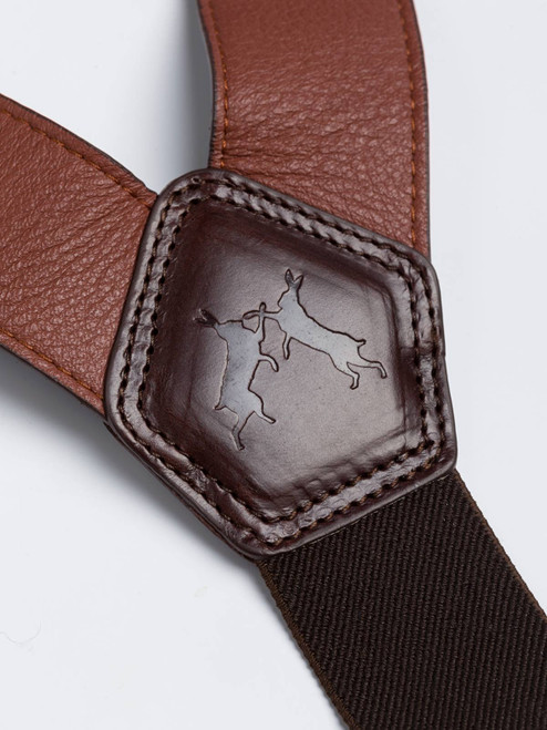 Chestnut Brown Leather Suspenders