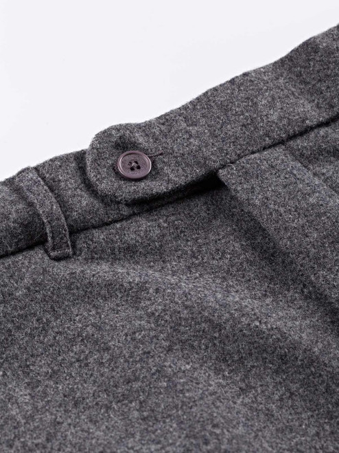 Gray Wool & Cashmere Flannel Pants