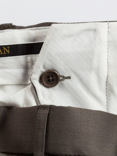 Men's Gray Wool and Silk Pants internal button