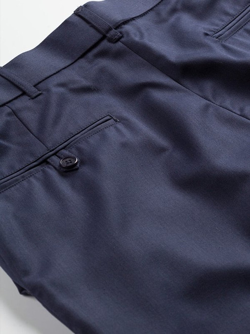 Men's Indigo Blue Deluxe Wool & Silk Pants Back